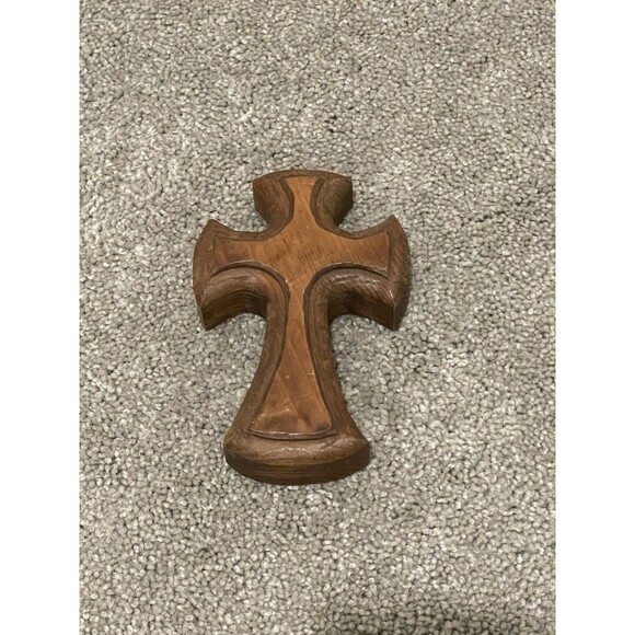 Vintage‎ Wooden Cross Crucifix Signed - Picture 2 of 10